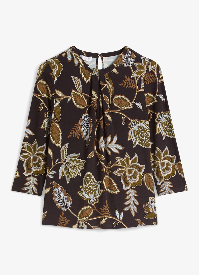 Hobbs Dames Julia top met bloemenprint in de kleur Donkerblauw