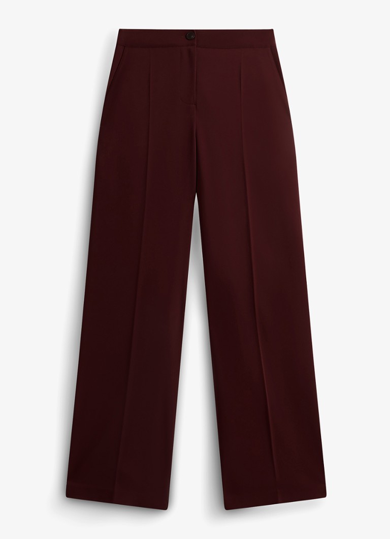 Hobbs Dames Hadley high waist wide fit pantalon met steekzakken in de kleur Aubergine