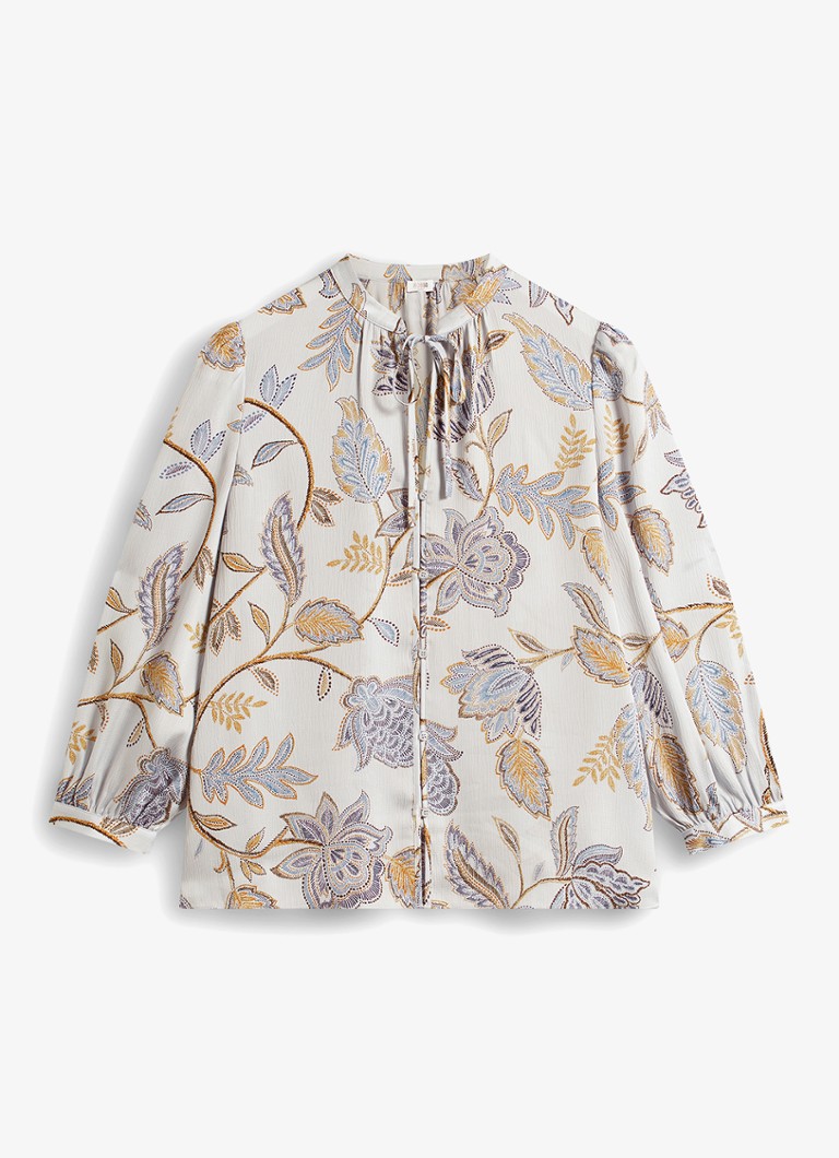 Hobbs Dames Malia blouse met bloemenprint in de kleur Ivoor