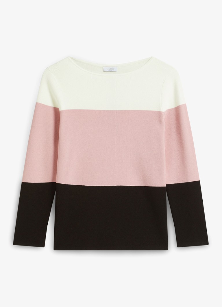 Hobbs Dames Alice fijngebreide trui met colour blocking in de kleur Multicolor