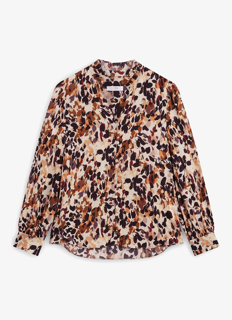 Hobbs Dames Yasmina blouse met grafische print in de kleur Bruin