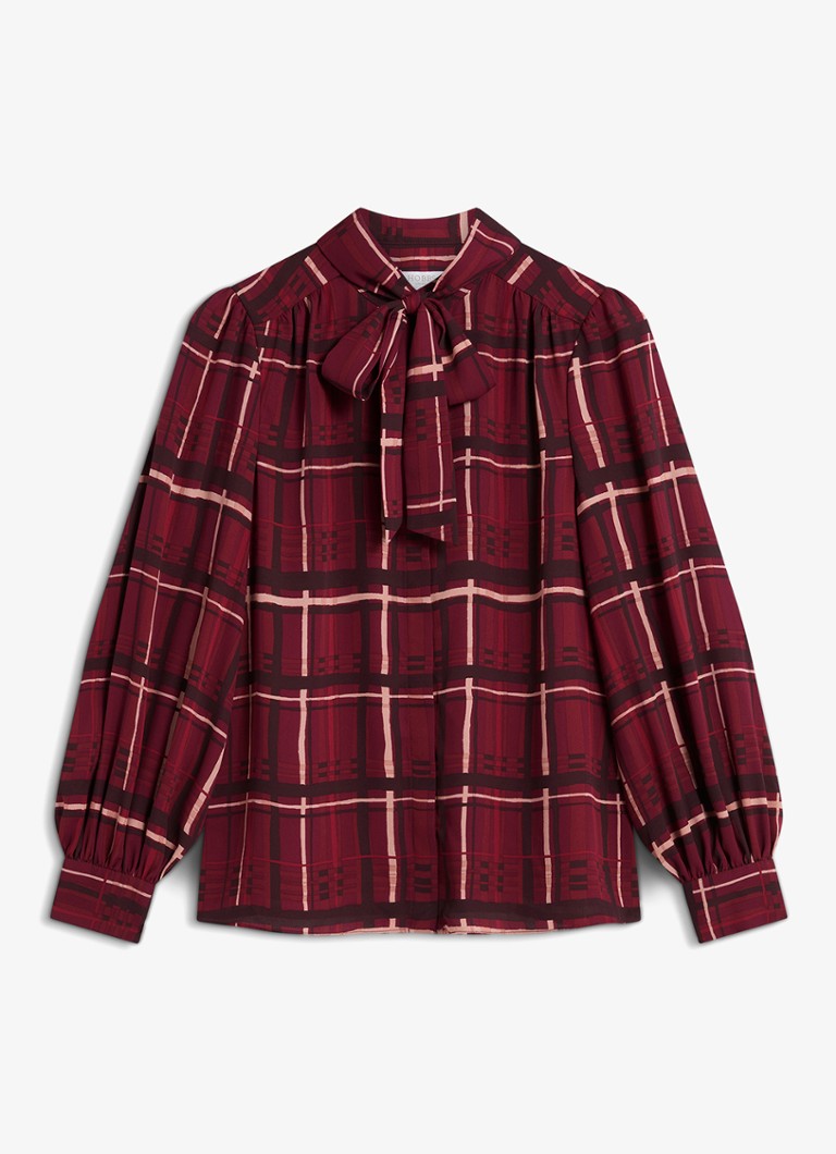 Hobbs Dames Aisha blouse met strikdetail in de kleur Rood