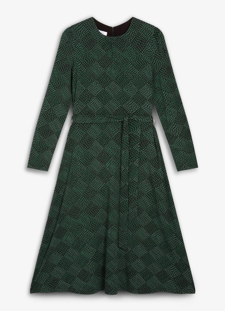 Hobbs Dames Dakota midi jurk met ruit dessin in de kleur Donkergroen