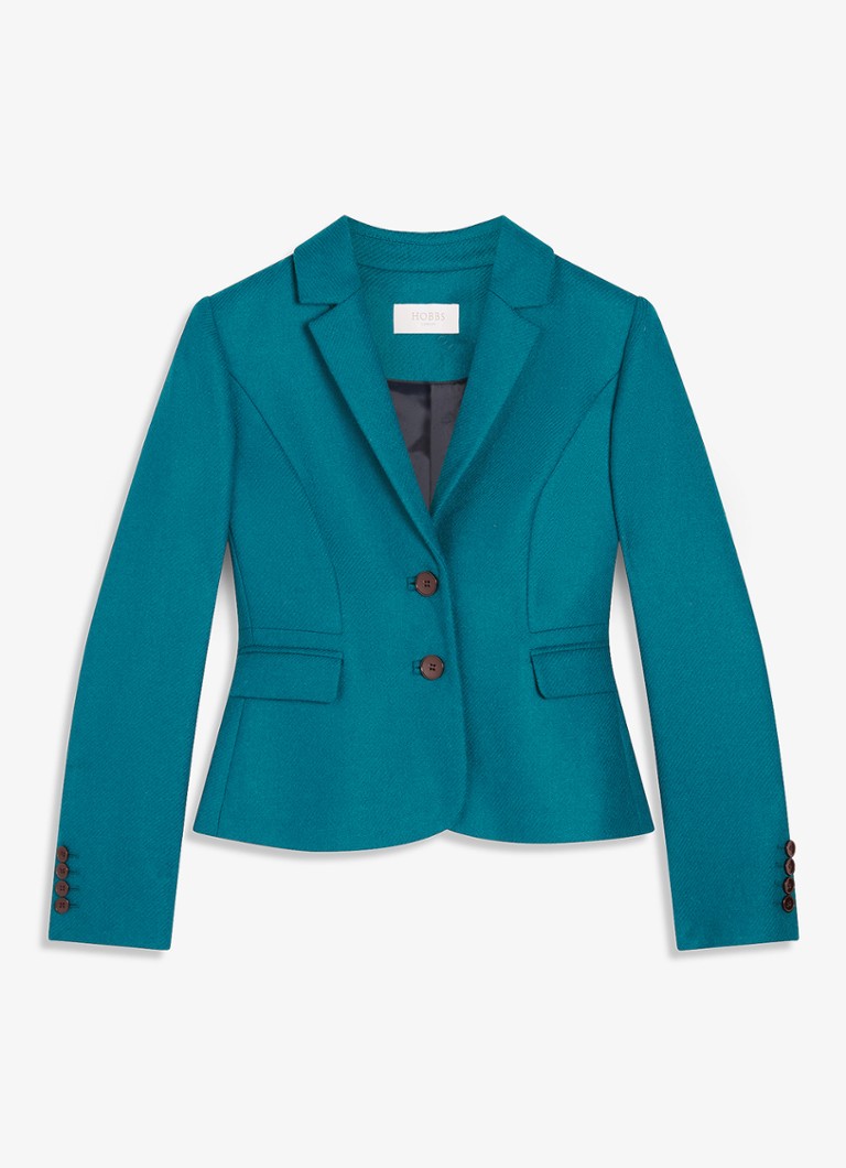 Hobbs Dames Single-breasted blazer van wol in de kleur Petrol