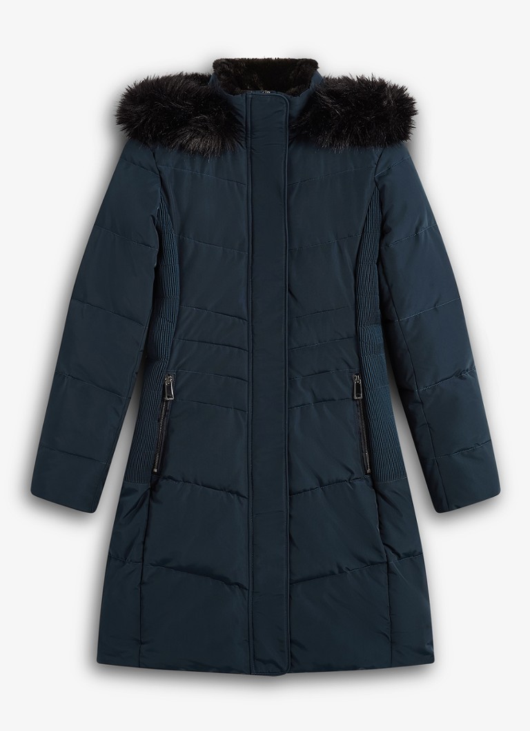 Hobbs Dames Jaymie pufferjas met afneembare capuchon in de kleur Blauw