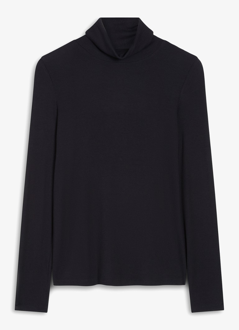 Hobbs Dames Kiera longsleeve met col in de kleur Donkerblauw