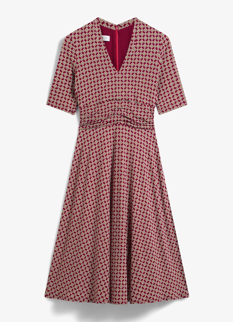 Hobbs Dames Jaci midi jurk met grafische print in de kleur Rood