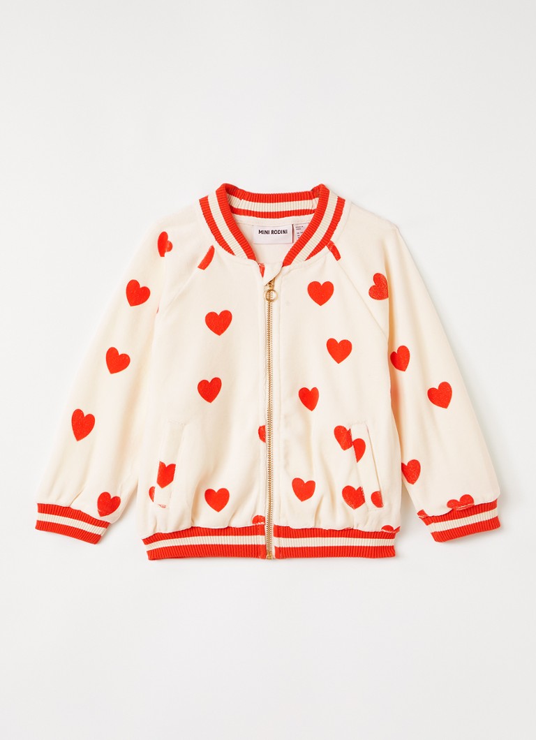 Mini Rodini Meisjes Sweatvest met print in de kleur Gebroken wit, maat: 92/98