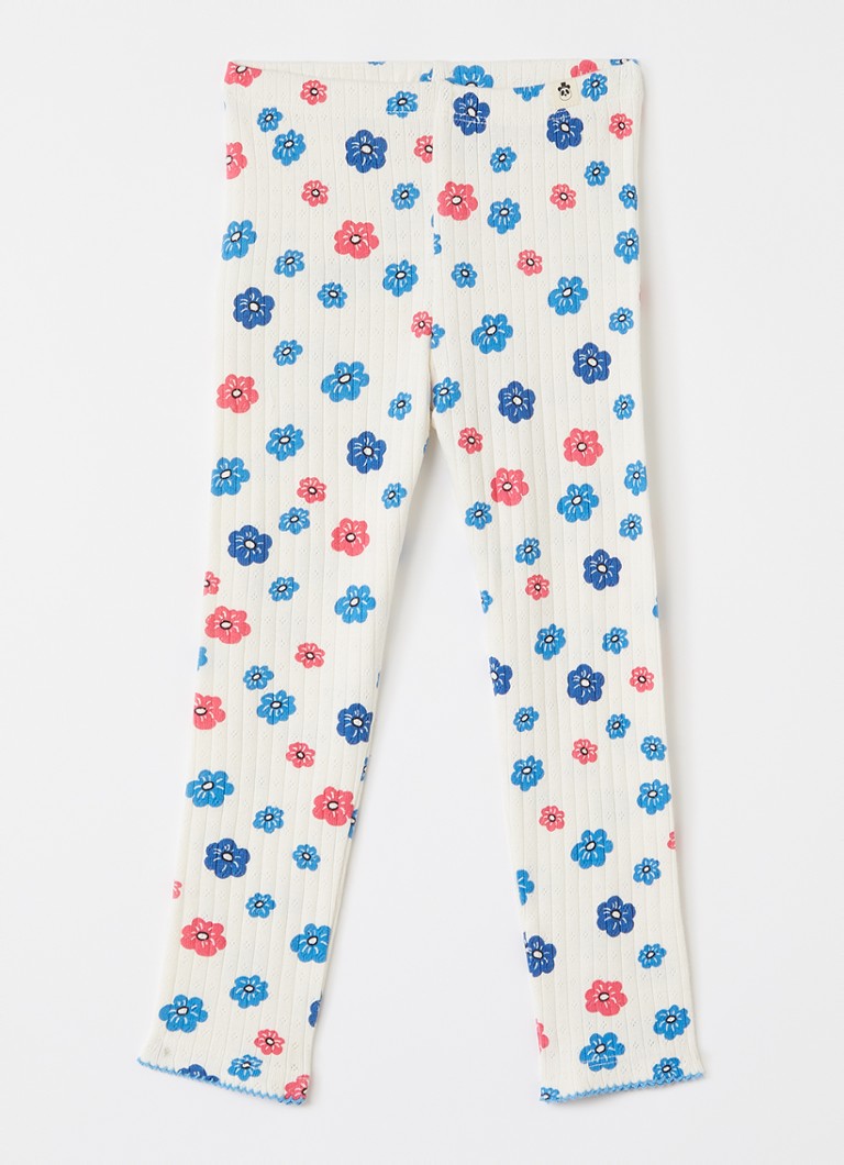 Mini Rodini Meisjes Legging met bloemenprint in de kleur Gebroken wit, maat: 56/62