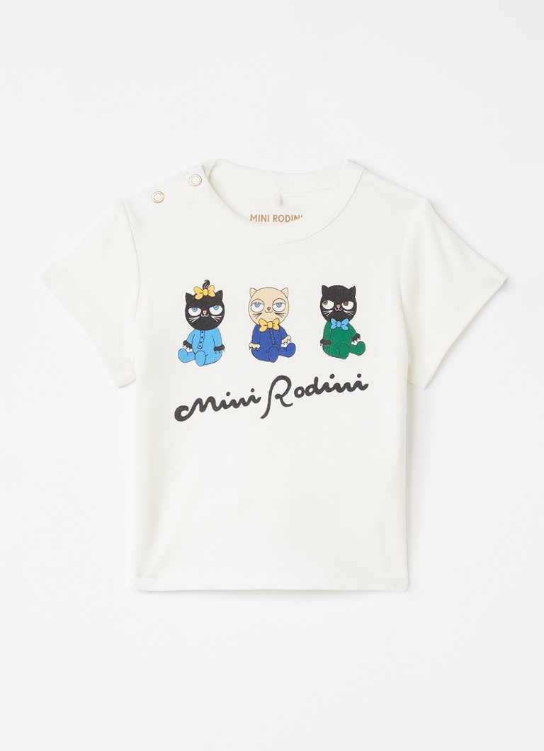 Mini Rodini Meisjes T-shirt met print in de kleur Gebroken wit, maat: 68/74