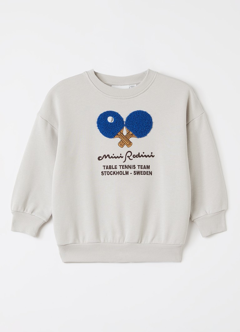 Mini Rodini Jongens Sweater met borduring in de kleur Grijs, maat: 92/98