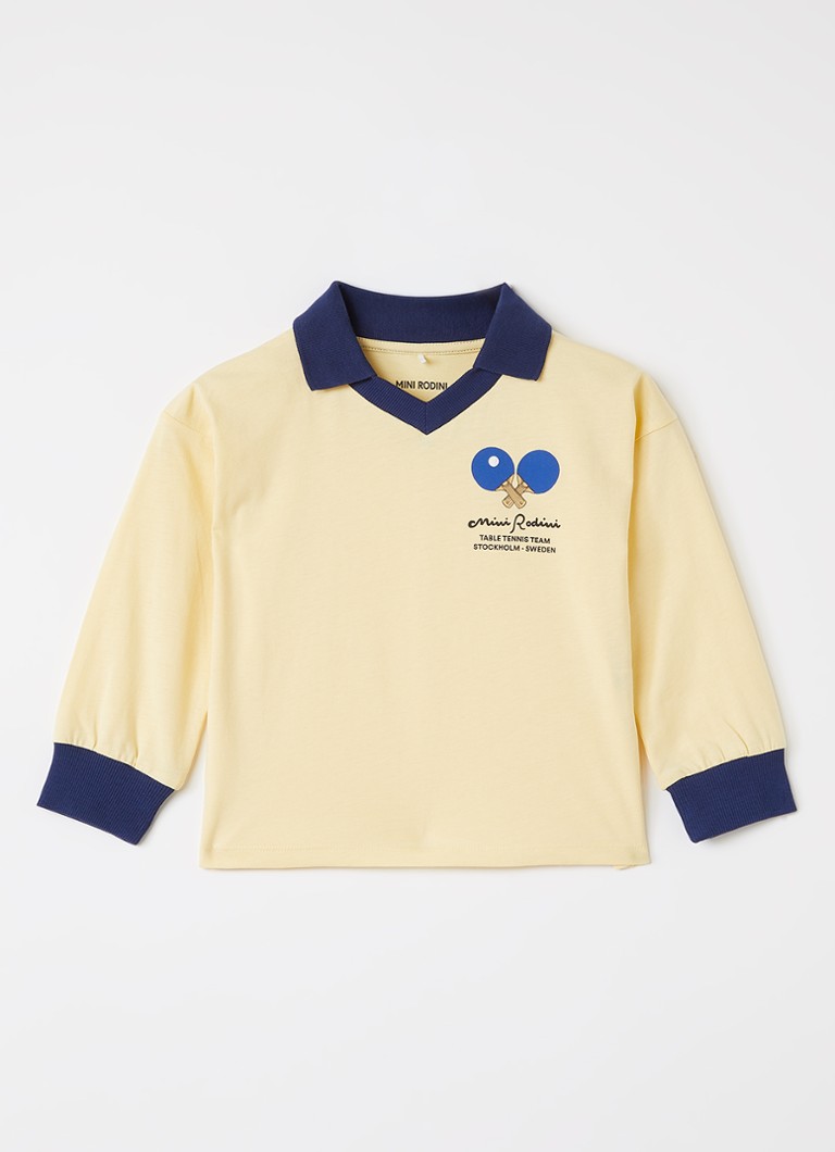 Mini Rodini Jongens T-shirt met print in de kleur Lichtgeel, maat: 80/86