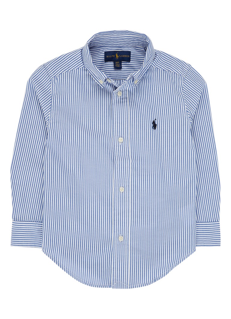 Ralph Lauren Jongens Overhemd met logoborduring in de kleur Blauw, maat: 140