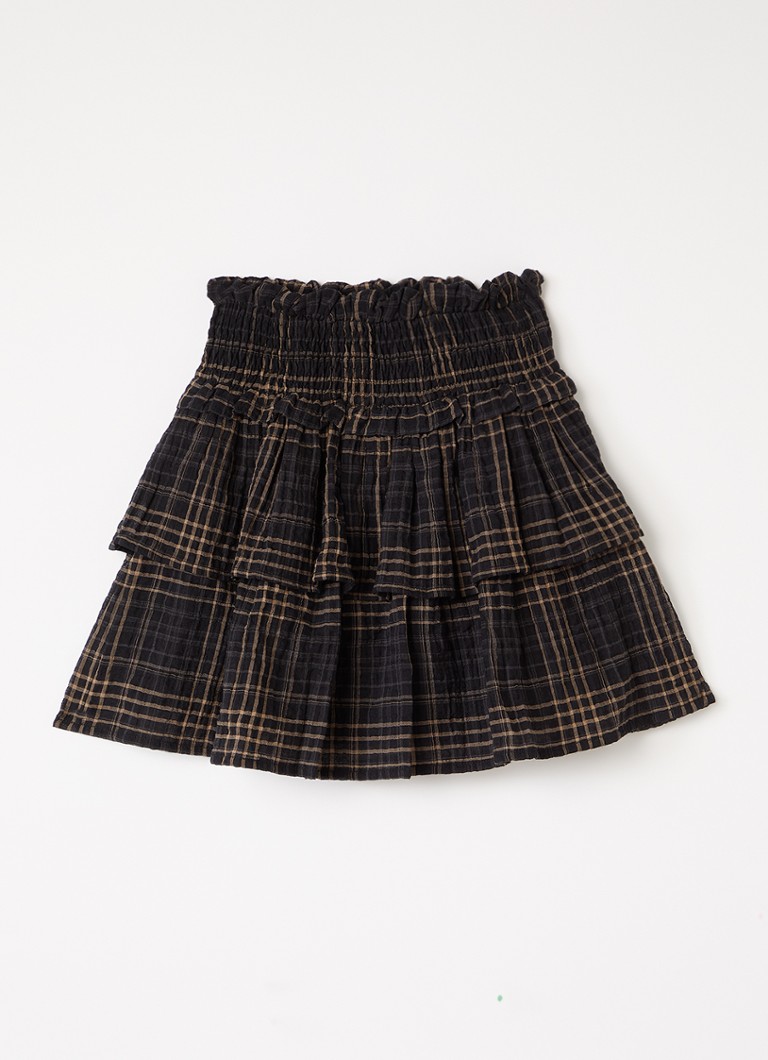 The New Society Meisjes Aira rok met ruitdessin in de kleur Donkerblauw, maat: 176