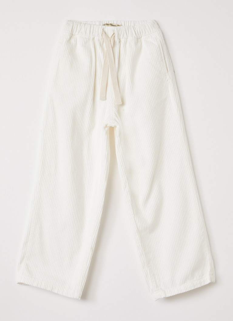 The New Society Jongens Elio loose fit broek van corduroy in de kleur Wit, maat: 176