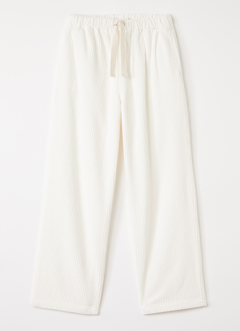 The New Society Jongens Elio loose fit broek van corduroy in de kleur Wit, maat: 164
