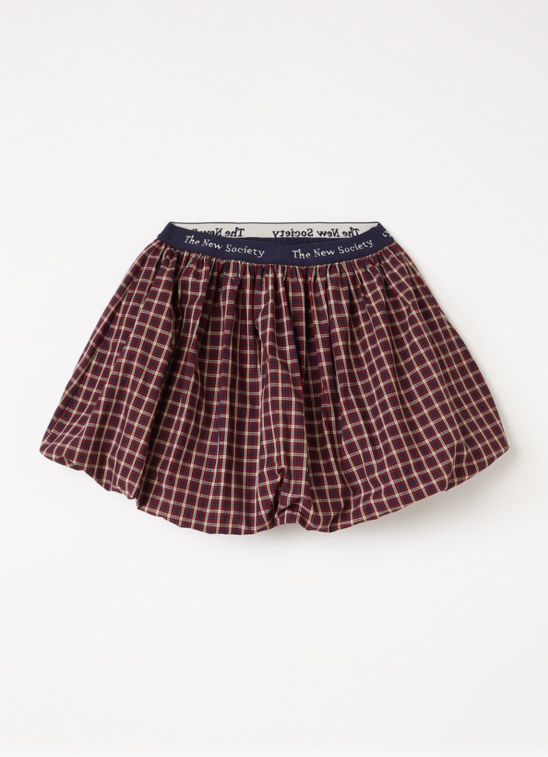 The New Society Meisjes Orbit rok met ruitdessin in de kleur Rood, maat: 176