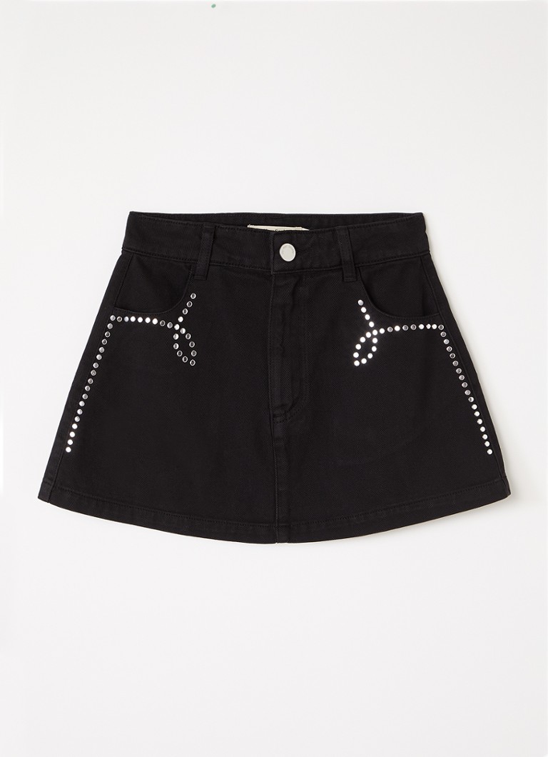 The New Society Meisjes Spijkerrok met studs in de kleur Zwart, maat: 176
