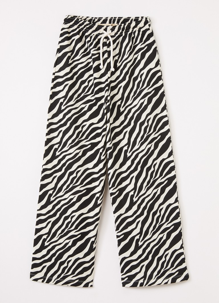 The New Society Jongens Wide fit joggingbroek met zebraprint in de kleur Multicolor, maat: 164