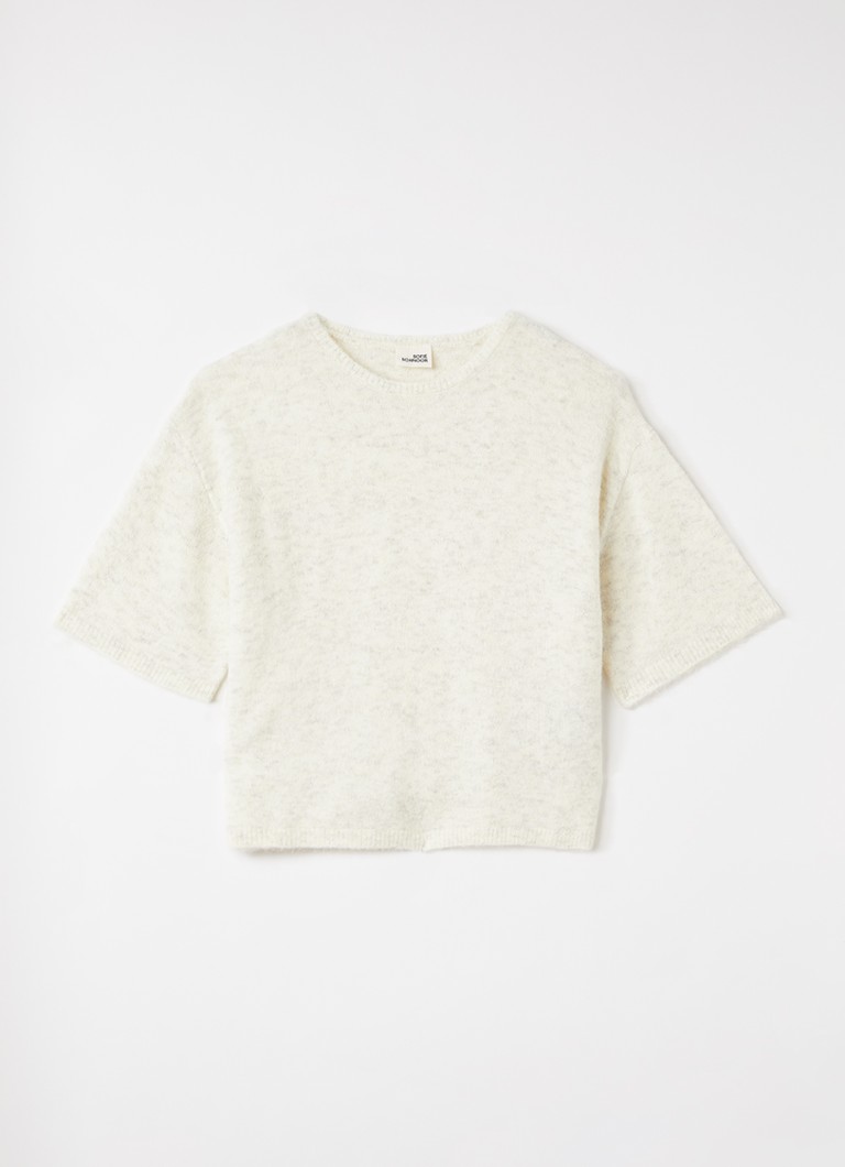 Sofie Schnoor Meisjes Fijngebreide top in wolblend in de kleur Gebroken wit, maat: 8J=128
