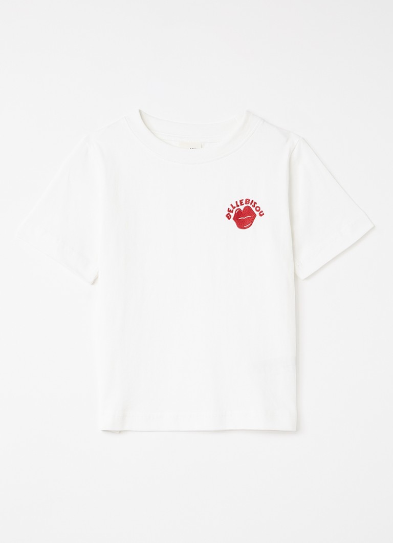 Sofie Schnoor Meisjes T-shirt met borduring in de kleur Wit, maat: 16J=176