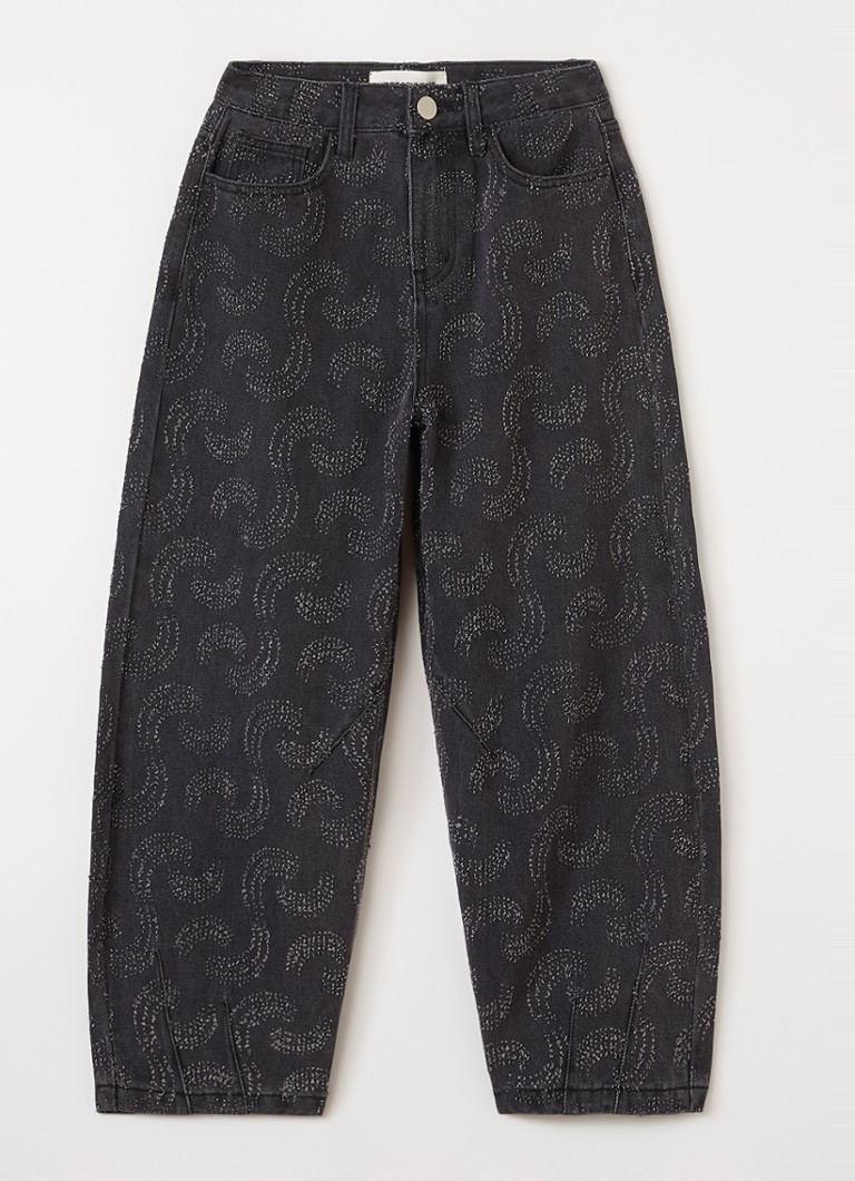Sofie Schnoor Meisjes Havana tapered jeans met steekzakken in de kleur Antraciet, maat: 14J=164