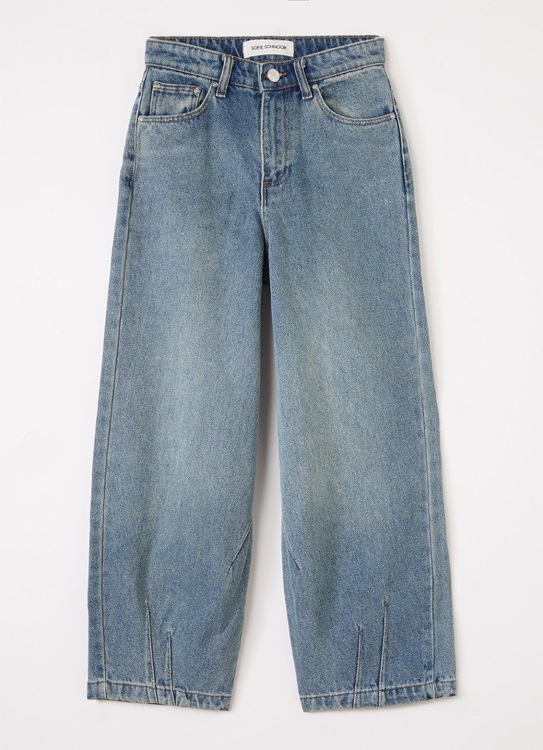 Sofie Schnoor Meisjes Havana tapered jeans met steekzakken in de kleur Donkerblauw, maat: 14J=164