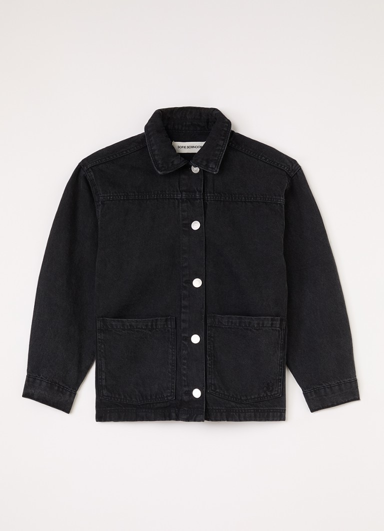 Sofie Schnoor Meisjes Nash blouse van denim in de kleur Zwart, maat: 16J=176