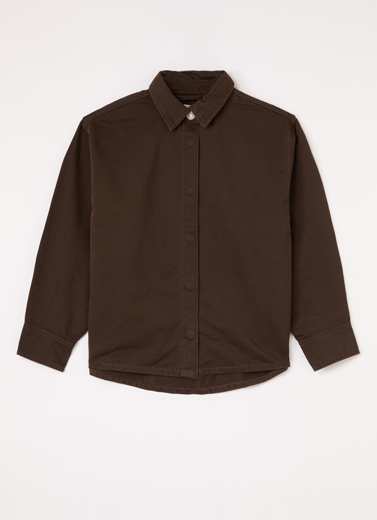 Sofie Schnoor Meisjes Nash blouse van denim in de kleur Donkerbruin, maat: 16J=176