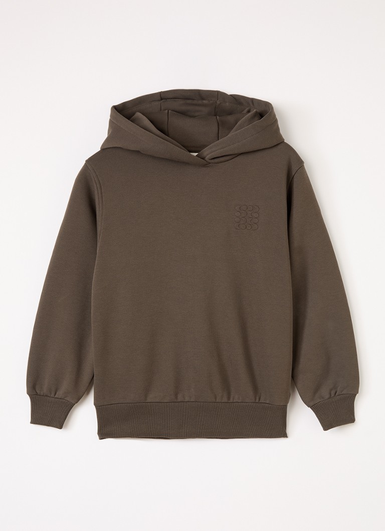 Sofie Schnoor Meisjes Simonasy hoodie met 3D logo in de kleur Donkerbruin, maat: 16J=176