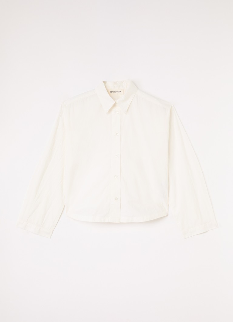 Sofie Schnoor Meisjes Sylvia blouse met kraag in de kleur Gebroken wit, maat: 16J=176