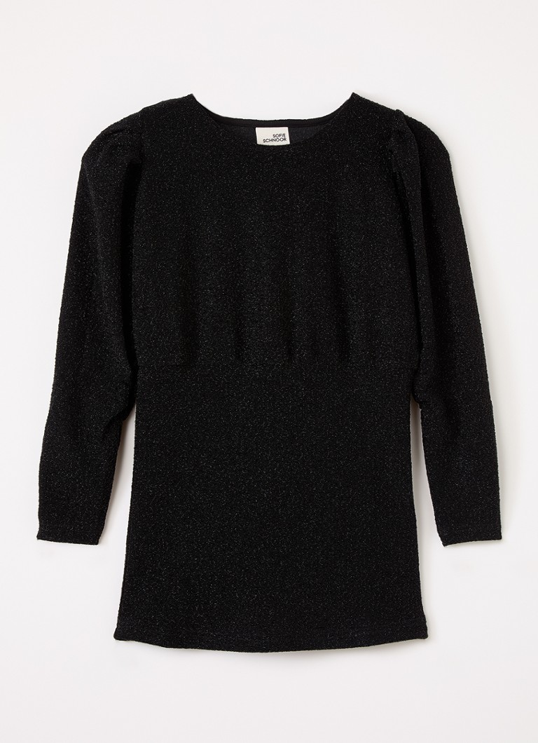 Sofie Schnoor Meisjes Tillysy jurk met lurex in de kleur Zwart, maat: 12J=152