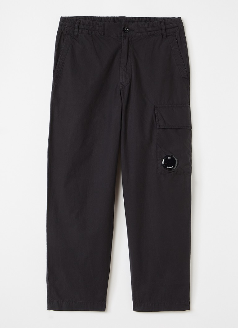 C.P. Company Jongens Straight fit cargobroek met klepzak in de kleur Zwart, maat: 152