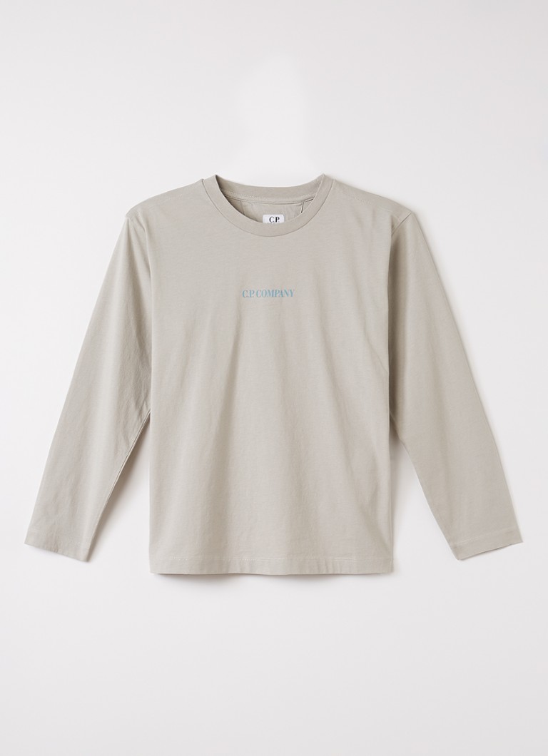 C.P. Company Jongens Longsleeve met logo in de kleur Lichtgrijs, maat: 140