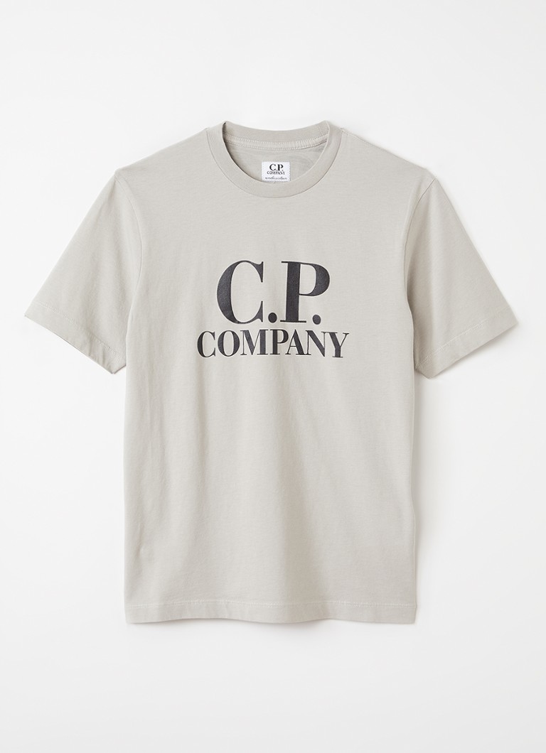 C.P. Company Jongens T-shirt met logo- en backprint in de kleur Lichtgrijs, maat: 164