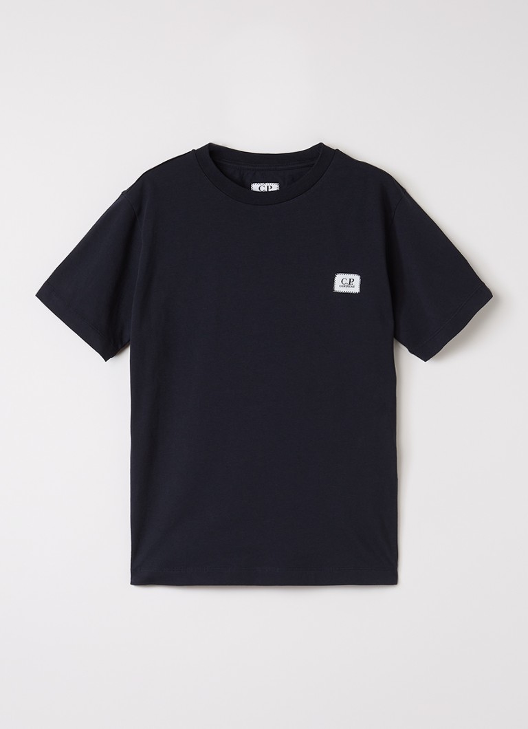 C.P. Company Jongens T-shirt met logoborduring in de kleur Donkerblauw, maat: 152
