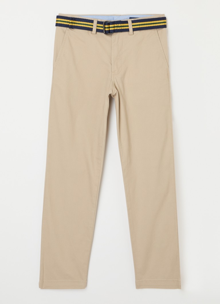 Ralph Lauren Jongens Straight fit chino met ceintuur in de kleur Khaki, maat: 146