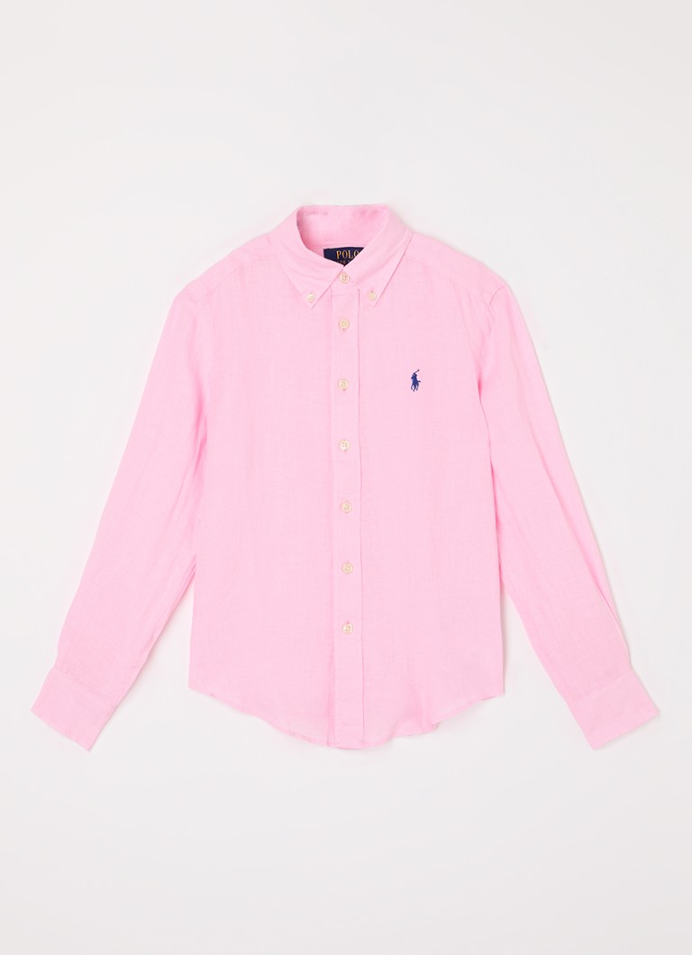 Ralph Lauren Jongens Overhemd met logoborduring in de kleur Roze, maat: 140