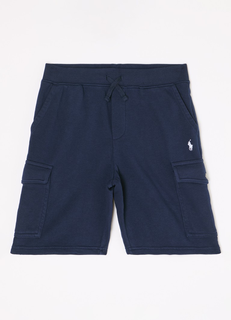 Ralph Lauren Jongens Straight fit korte joggingbroek met klepzakken in de kleur Donkerblauw, maat: 128