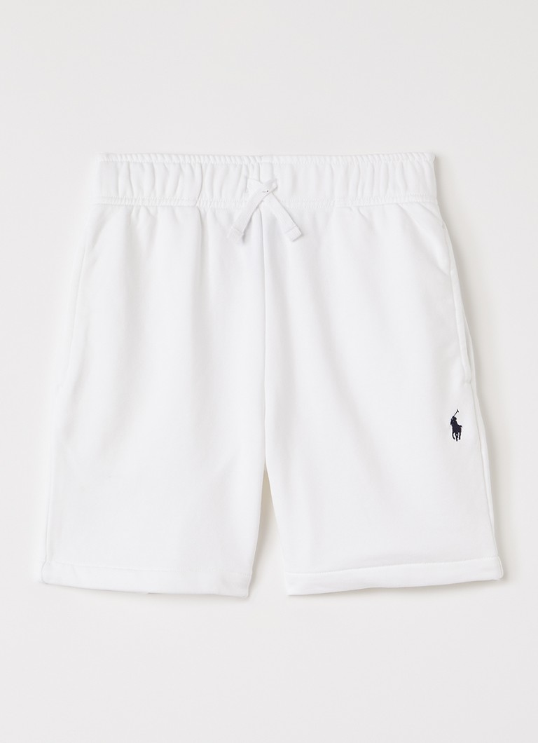 Ralph Lauren Jongens Loose fit korte joggingbroek met logo in de kleur Wit, maat: S=128