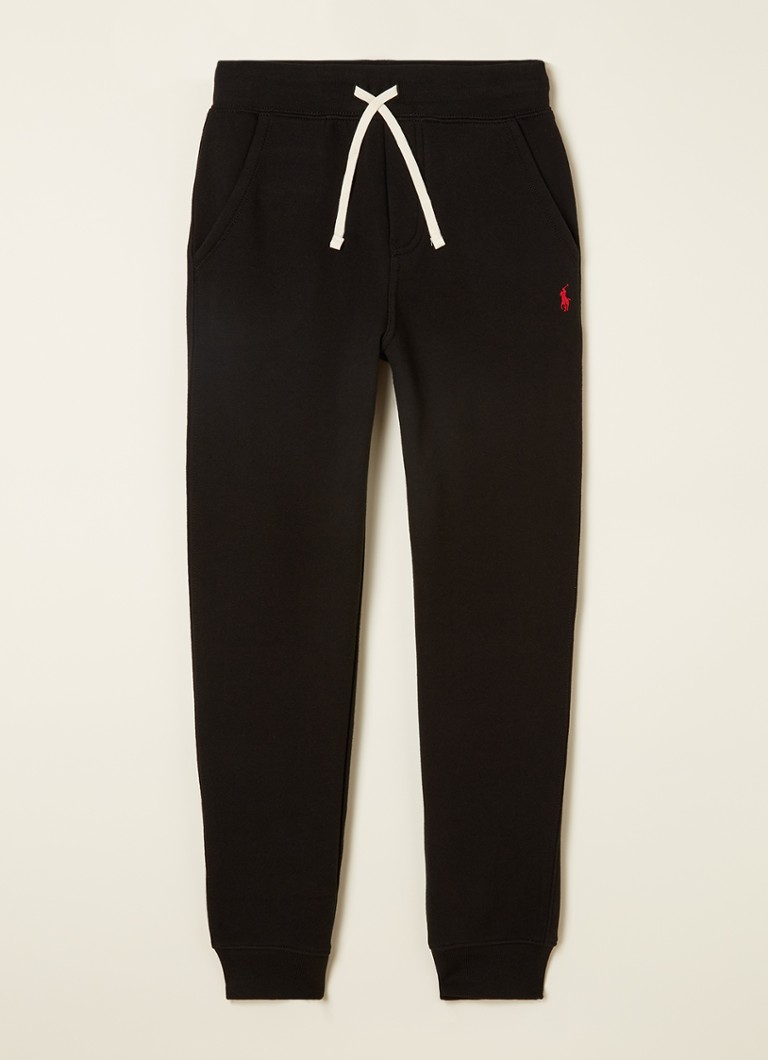 Ralph Lauren Jongens Joggingbroek met logoborduring en trekkoord in de kleur Zwart, maat: 164