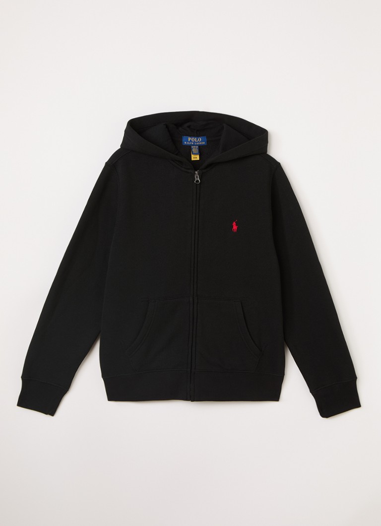 Ralph Lauren Jongens Sweatvest met logo in de kleur Zwart, maat: 140