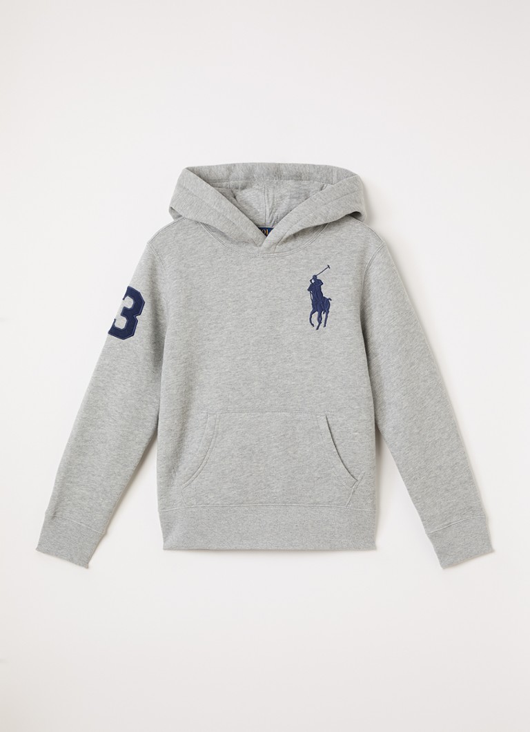 Ralph Lauren Jongens Hoodie met logoborduring in de kleur Antraciet, maat: 152=L