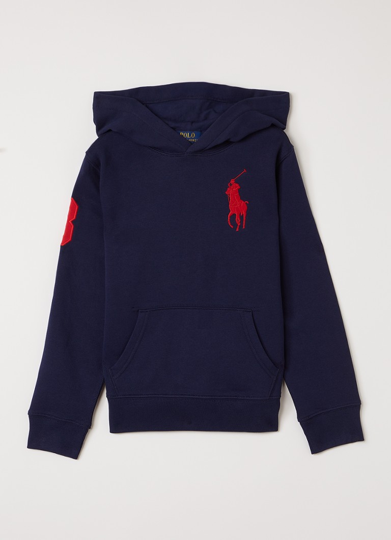 Ralph Lauren Jongens Hoodie met logoborduring in de kleur Donkerblauw, maat: L=152