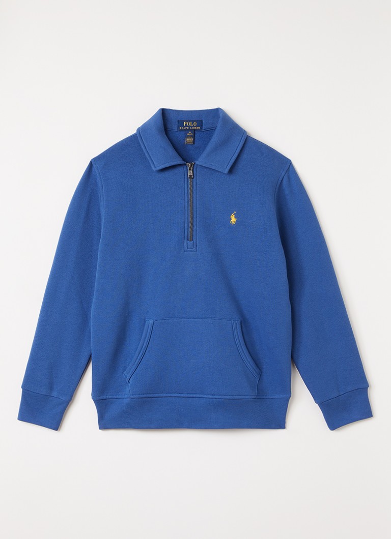 Ralph Lauren Jongens Sweater met halve rits in de kleur Blauw, maat: XL=164