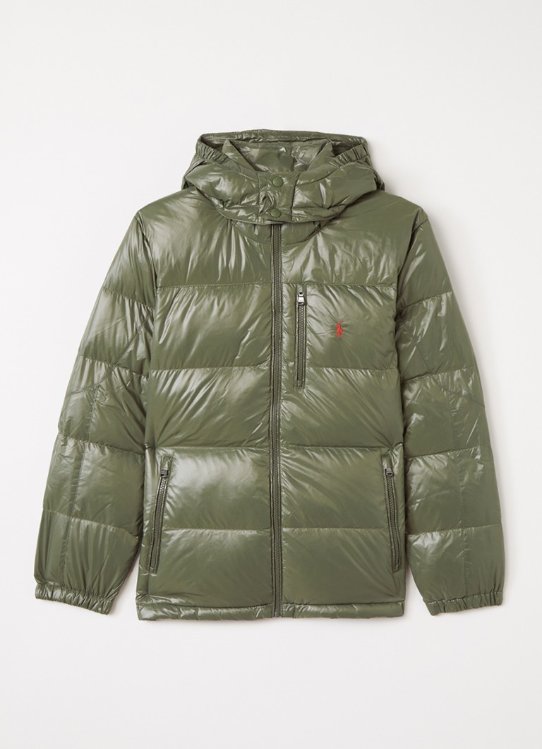 Ralph Lauren Jongens Puffer jack met donsvulling in de kleur Olijfgroen, maat: S=128