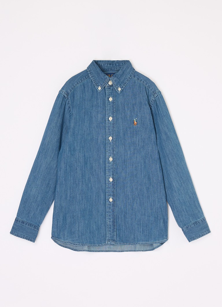 Ralph Lauren Jongens Overhemd van chambray in de kleur Indigo, maat: 98