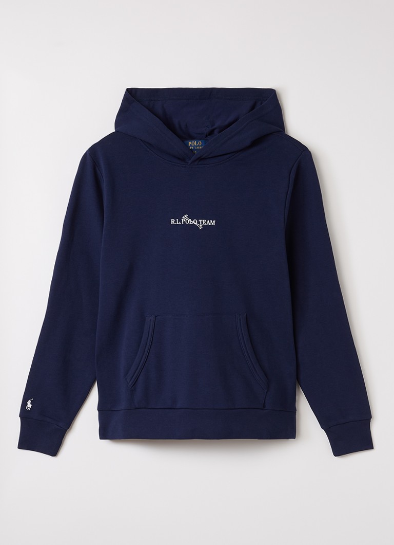 Ralph Lauren Jongens Hoodie met logoborduring in de kleur Donkerblauw, maat: L=152