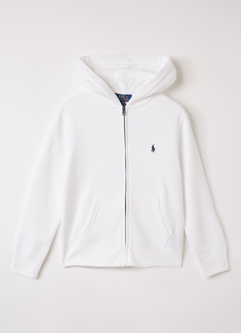 Ralph Lauren Jongens Hoodie met logoborduring in de kleur Wit, maat: S=128