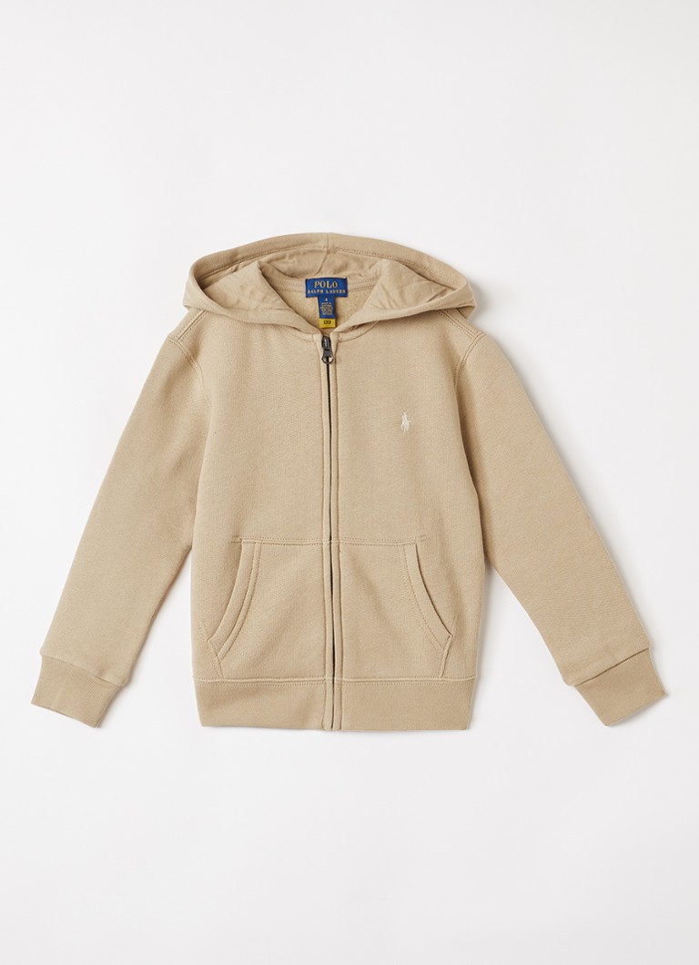 Ralph Lauren Jongens Hoodie met logoborduring in de kleur Khaki, maat: M=140